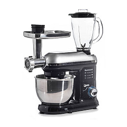 Кухонный планетарный комбайн Ravanson RP1500 2500 Вт с блендером и мясорубкой Серебристо-черный