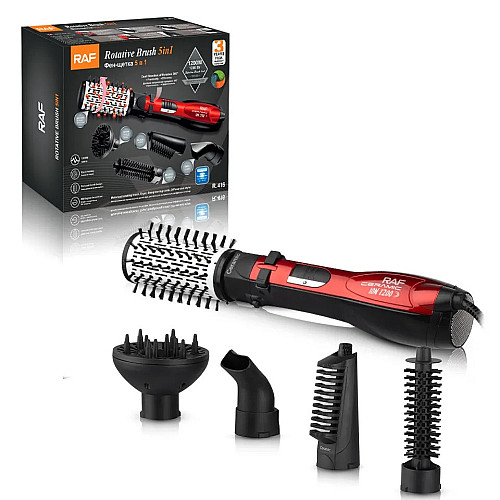 Стайлер для укладки и сушки волос RAF R.416 1200W Red-Black (3_03769)