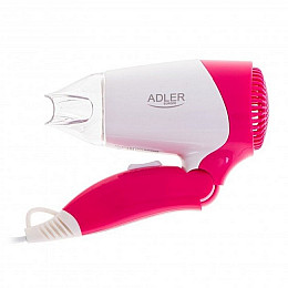 Фен дорожний складний Adler AD 2259 Білий/Рожевий