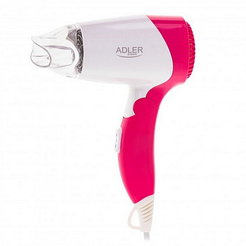 Фен дорожний складний Adler AD 2259 Білий/Рожевий
