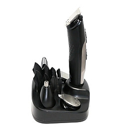 Триммер Для Стрижки Gemei Gm-592 10 В 1 Машинка Для Волос Бороди Уусів Сірий