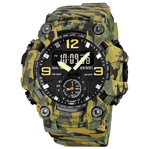 Часы наручные мужские Skmei 1965 Green Camo small size 1965CMGN (12346-hbr)