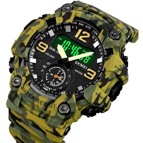 Часы наручные мужские Skmei 1965 Green Camo small size 1965CMGN (12346-hbr)