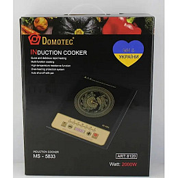 Плита індукційна настільна Domotec MS-5833 2000W Чорна