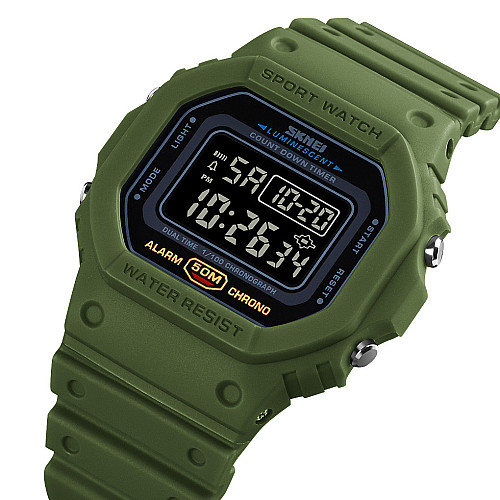 Часы наручные мужские Skmei 1628 Army Green - Black 1628AGBK (12263-hbr)