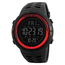 Часы наручные мужские Skmei 1251 Черный/Красный 1251RD (12293-hbr)