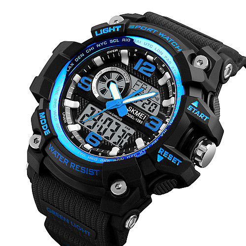 Годинники наручні чоловічі Skmei 1283 Blue Black, 1283BU (12298-hbr)