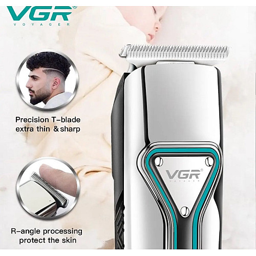 Беспроводная машинка для стрижки волос и бороды с насадками VGR V-008