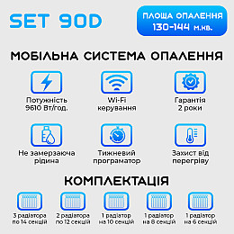 Умна мобільна система опалення електрична ELECTRO SET 90D WI-FI 9610 Вт