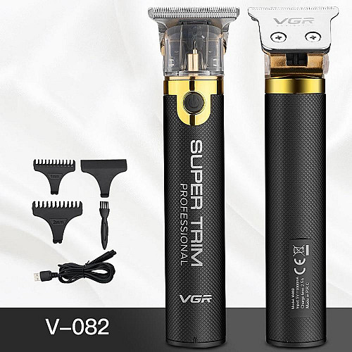 Машинка для стрижки VGR Super Trim V-082 електрична бездротова з 3 насадками Чорна (1756375520)
