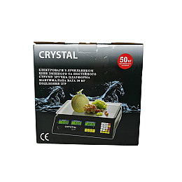 Продуктовые товарные весы с памятью цен Crystal 50кг с калькулятором (1939653777)