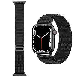 Ремешок нейлоновый к часам SmartX Ultra / Apple Watch крепления на 42/44/45/49 мм черный (UR160B)