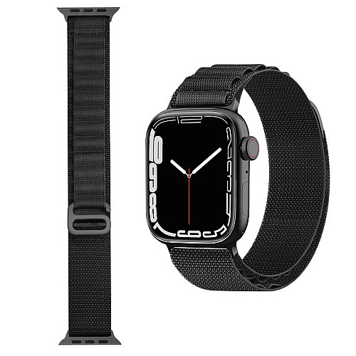 Ремешок нейлоновый к часам SmartX Ultra / Apple Watch крепления на 42/44/45/49 мм черный (UR160B)