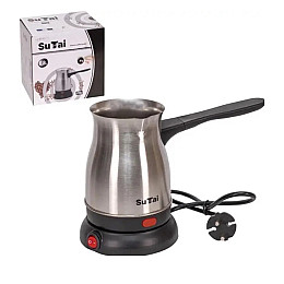 Кавоварка електрична на підставці SuTai ST-138 800W 0.8 л Silver