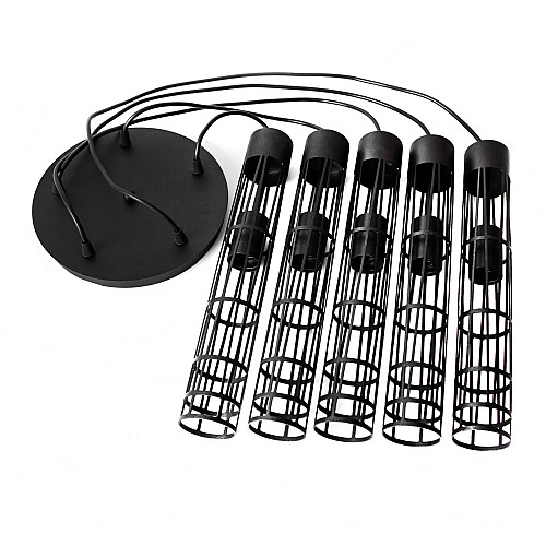 Светильник подвесной MSK Electric Flow в стиле лофт на круглом основании NL 6040-5R BK