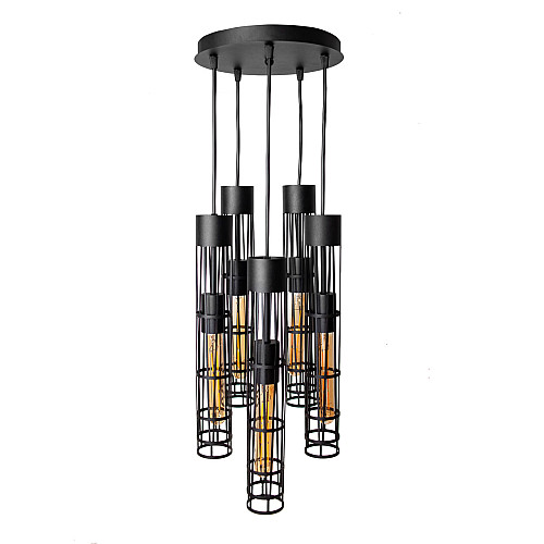 Светильник подвесной MSK Electric Flow в стиле лофт на круглом основании NL 6040-5R BK