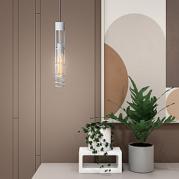 Светильник підвісний MSK Electric Flow в стилі лофт під лампу Е27 сірий MR 6040 GR