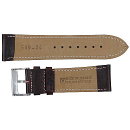 Ремешок для часов Mykhail Ikhtyar кожаный 24 мм Темно-коричневый (S509-24S dark brown)