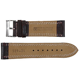 Ремешок для часов Mykhail Ikhtyar кожаный 24 мм Темно-коричневый (S529-24S dark brown)
