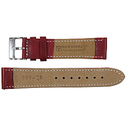 Ремешок для часов из кожи Mykhail Ikhtyar 20 мм Бордовый (S809-20S bordo)