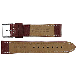 Ремешок для часов из кожи Mykhail Ikhtyar 20 мм Бордовый (S718-20S bordo)