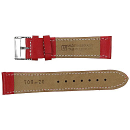Ремешок для часов из кожи Mykhail Ikhtyar 20 мм Красный (S709-20S red)