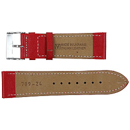 Ремешок для часов из кожи Mykhail Ikhtyar 24 мм Красный (S709-24S red)