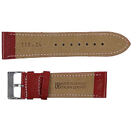 Ремешок для часов из кожи Mykhail Ikhtyar 24 мм Красный (S718-24S red)