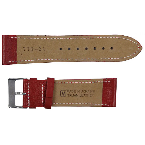 Ремешок для часов из кожи Mykhail Ikhtyar 24 мм Красный (S718-24S red)