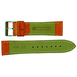 Ремешок для часов из кожи Mykhail Ikhtyar 22 мм Оранжевый (S418-22S orange)