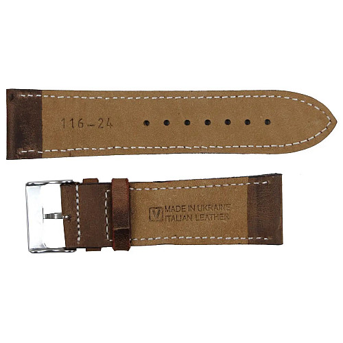 Ремешок для годинників з шкіри Mykhail Ikhtyar 24 мм Світло-коричневий (S116-24S light brown)