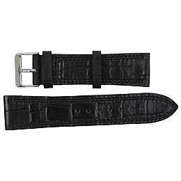 Ремешок для часов из кожи Mykhail Ikhtyar 22 мм Черный (S619-22S black)