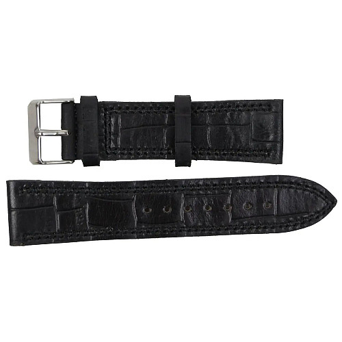 Ремешок для часов из кожи Mykhail Ikhtyar 22 мм Черный (S619-22S black)