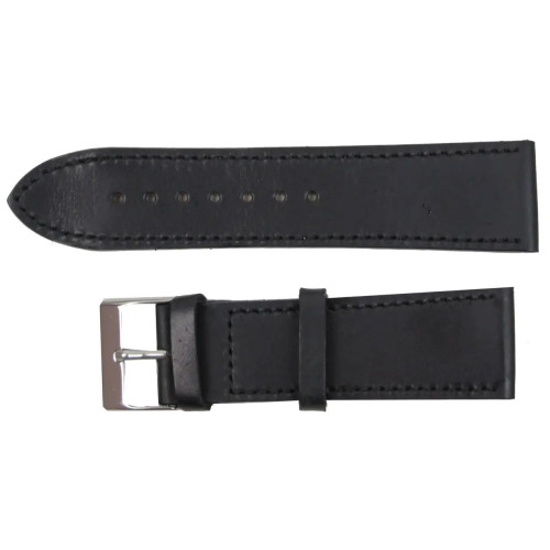 Ремешок для часов из кожи Mykhail Ikhtyar 24 мм Черный (S609-24S black)