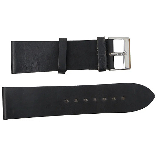 Ремешок для годинників з шкіри Mykhail Ikhtyar 24 мм Чорний (S629-24S black)