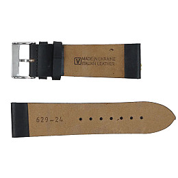 Ремешок для часов из кожи Mykhail Ikhtyar 24 мм Черный (S629-24S black)