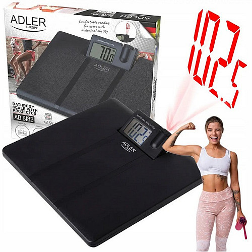 Напольные весы электронные Adler AD 8182 до 180 кг с проектором Black