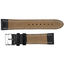 Ремешок для часов из кожи Mykhail Ikhtyar 20 мм Черный (S529-20S black)