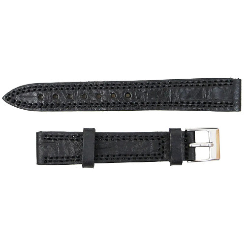 Ремешок для часов из кожи Mykhail Ikhtyar 16 мм Черный (S619-16S black)