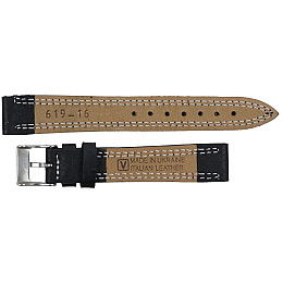 Ремешок для часов из кожи Mykhail Ikhtyar 16 мм Черный (S619-16S black)