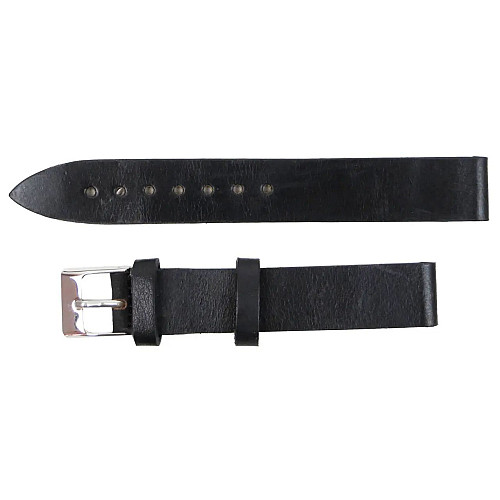 Ремешок для часов из кожи Mykhail Ikhtyar 16 мм Черный (S639-16S black)
