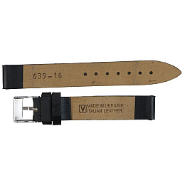 Ремешок для часов из кожи Mykhail Ikhtyar 16 мм Черный (S639-16S black)