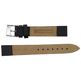 Ремешок для часов из кожи Mykhail Ikhtyar 16 мм Черный (S629-16-1S black)