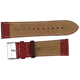 Ремешок для часов из кожи Mykhail Ikhtyar 24 мм Бордовый (S718-24-1S bordo)