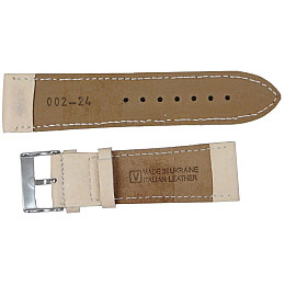 Ремешок для часов из кожи Mykhail Ikhtyar 24 мм Бежевый (S002-024s beige)
