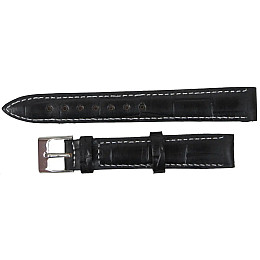 Ремешок для часов из кожи Mykhail Ikhtyar 16 мм Черный (S606-16S Black)