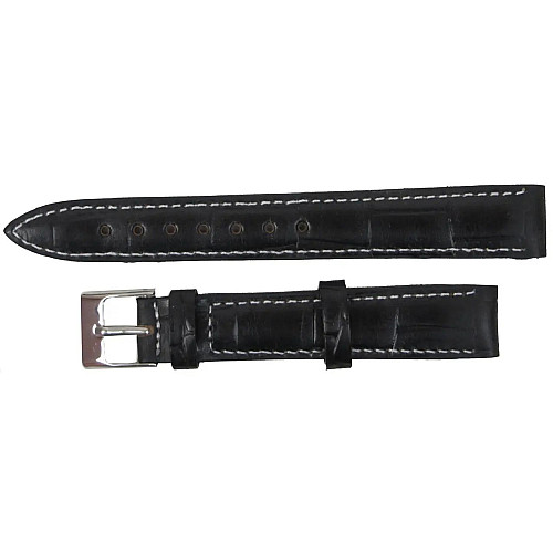Ремешок для часов из кожи Mykhail Ikhtyar 16 мм Черный (S606-16S Black)