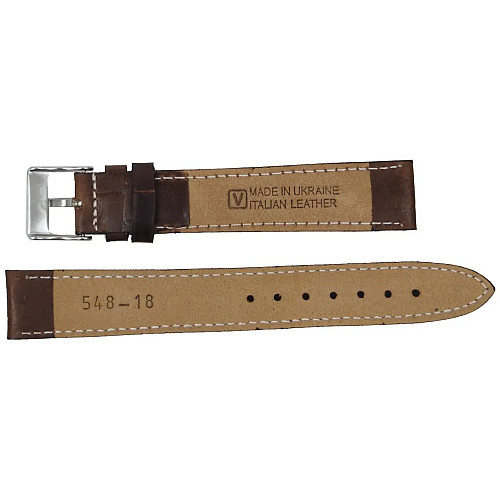 Ремешок для годинників з шкіри Mykhail Ikhtyar 18 мм Коричневий (S548-18S brown)