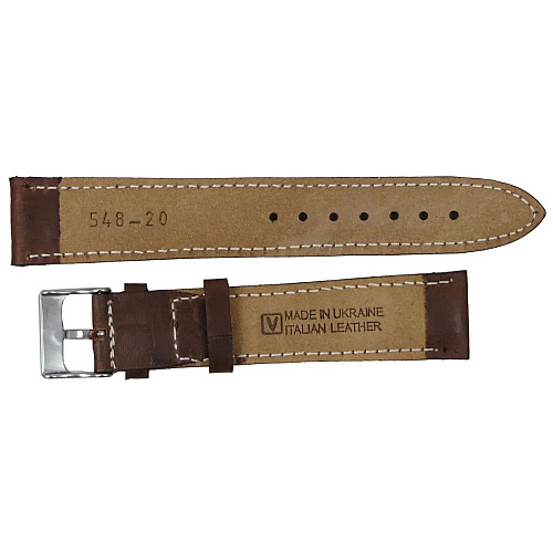 Ремешок для часов из кожи Mykhail Ikhtyar 20 мм Коричневый (S548-20S brown)