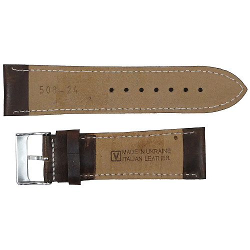Ремешок для часов из кожи Mykhail Ikhtyar 24 мм Коричневый (S508-24S brown)